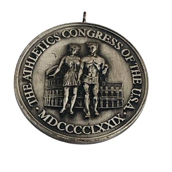 Vintage Athletics Congress Of The USA Commemorative Medal Pendant Roman Style De - Picture 2 of 5